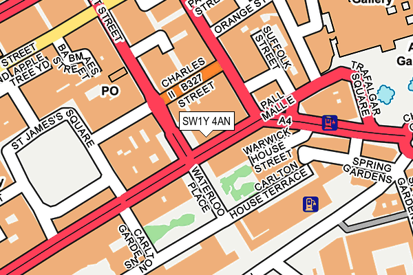SW1Y 4AN map - OS OpenMap – Local (Ordnance Survey)