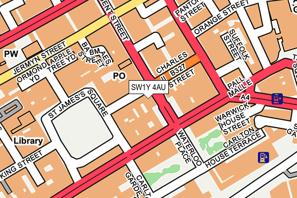 SW1Y 4AU map - OS OpenMap – Local (Ordnance Survey)