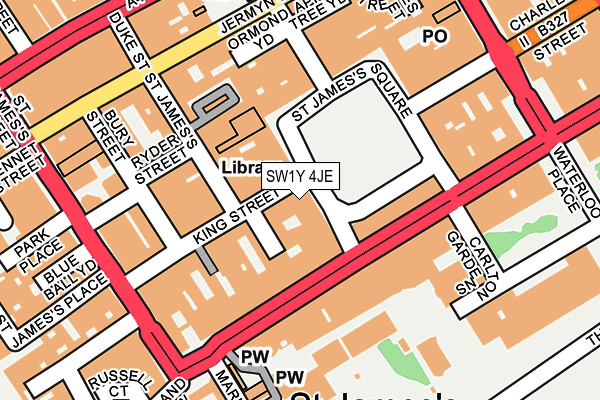 SW1Y 4JE map - OS OpenMap – Local (Ordnance Survey)