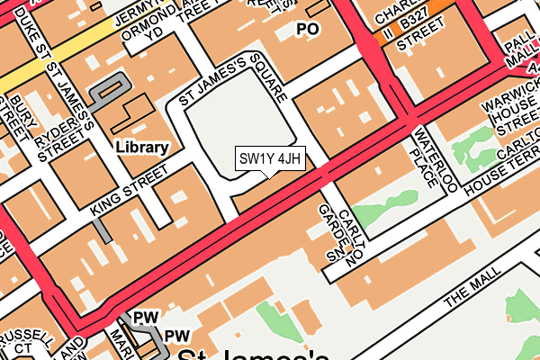 SW1Y 4JH map - OS OpenMap – Local (Ordnance Survey)