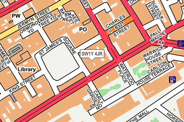 SW1Y 4JR map - OS OpenMap – Local (Ordnance Survey)