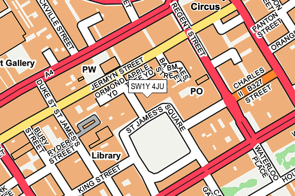 SW1Y 4JU map - OS OpenMap – Local (Ordnance Survey)