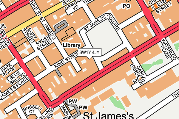 SW1Y 4JY map - OS OpenMap – Local (Ordnance Survey)