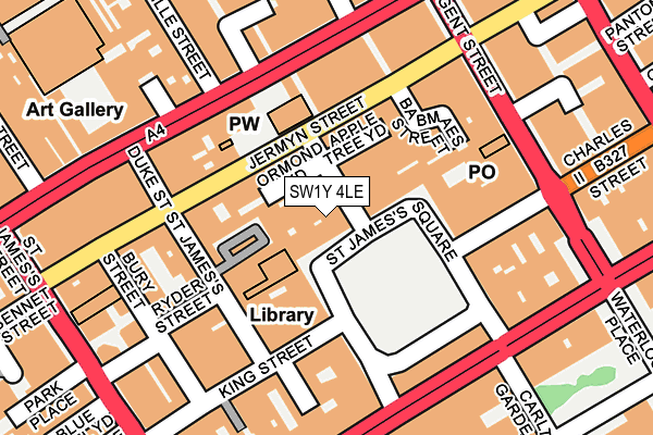 SW1Y 4LE map - OS OpenMap – Local (Ordnance Survey)