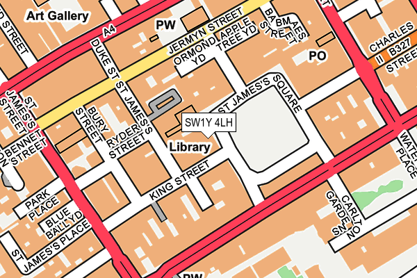 SW1Y 4LH map - OS OpenMap – Local (Ordnance Survey)