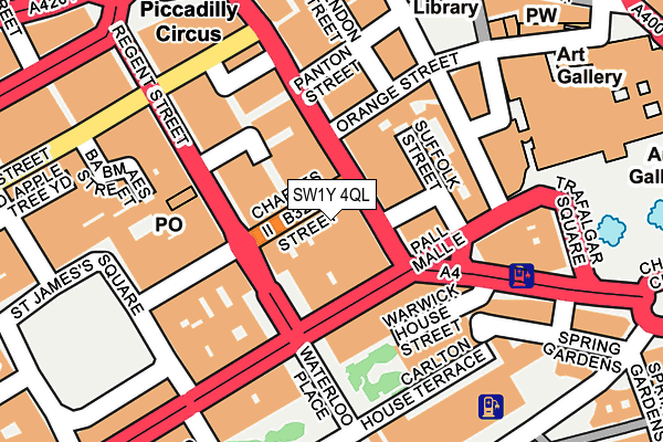 SW1Y 4QL map - OS OpenMap – Local (Ordnance Survey)