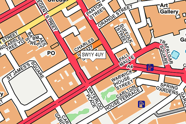 SW1Y 4UY map - OS OpenMap – Local (Ordnance Survey)