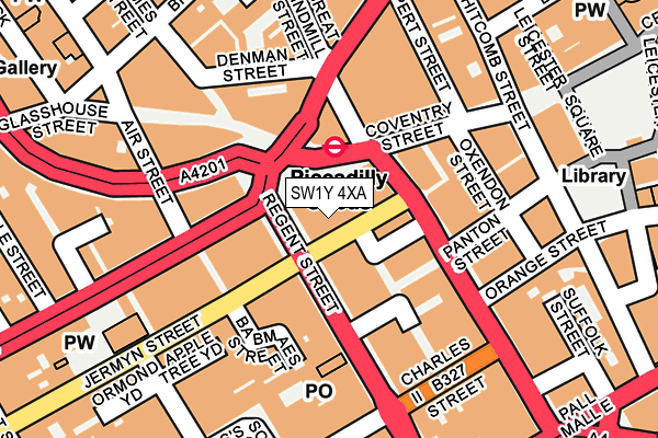 SW1Y 4XA map - OS OpenMap – Local (Ordnance Survey)