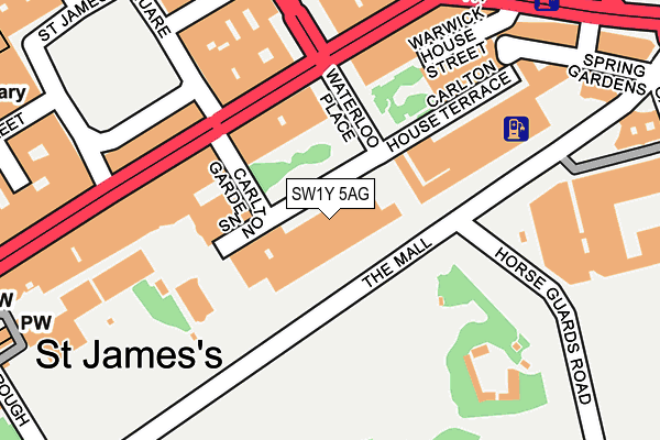 SW1Y 5AG map - OS OpenMap – Local (Ordnance Survey)