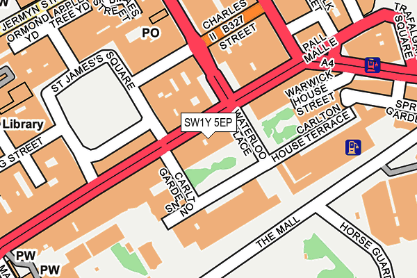 SW1Y 5EP map - OS OpenMap – Local (Ordnance Survey)