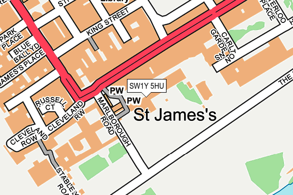 SW1Y 5HU map - OS OpenMap – Local (Ordnance Survey)