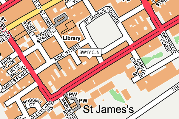 SW1Y 5JN map - OS OpenMap – Local (Ordnance Survey)