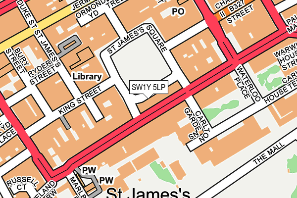 SW1Y 5LP map - OS OpenMap – Local (Ordnance Survey)