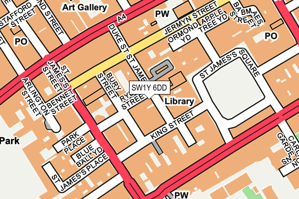 SW1Y 6DD map - OS OpenMap – Local (Ordnance Survey)