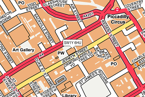 SW1Y 6HU map - OS OpenMap – Local (Ordnance Survey)