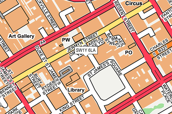 SW1Y 6LA map - OS OpenMap – Local (Ordnance Survey)