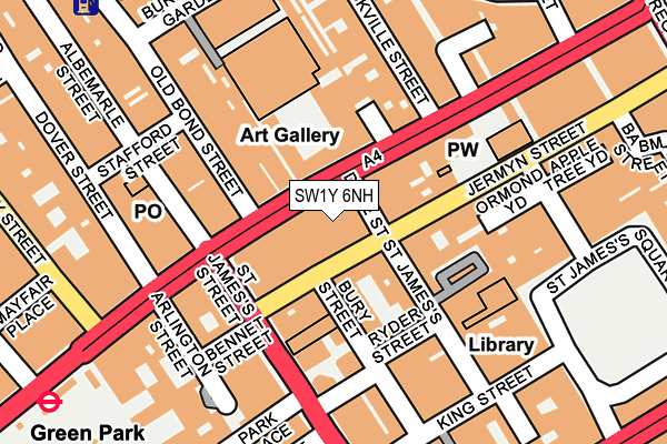 SW1Y 6NH map - OS OpenMap – Local (Ordnance Survey)