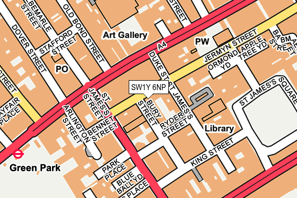 SW1Y 6NP map - OS OpenMap – Local (Ordnance Survey)