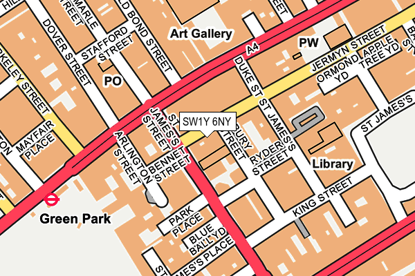 SW1Y 6NY map - OS OpenMap – Local (Ordnance Survey)