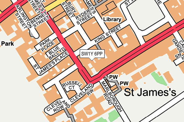 SW1Y 6PP map - OS OpenMap – Local (Ordnance Survey)