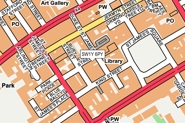 SW1Y 6PY map - OS OpenMap – Local (Ordnance Survey)