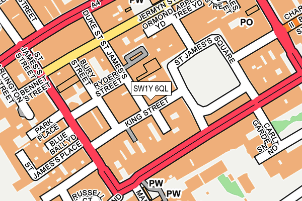 SW1Y 6QL map - OS OpenMap – Local (Ordnance Survey)