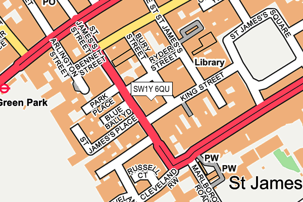 SW1Y 6QU map - OS OpenMap – Local (Ordnance Survey)