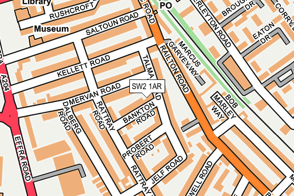 SW2 1AR map - OS OpenMap – Local (Ordnance Survey)