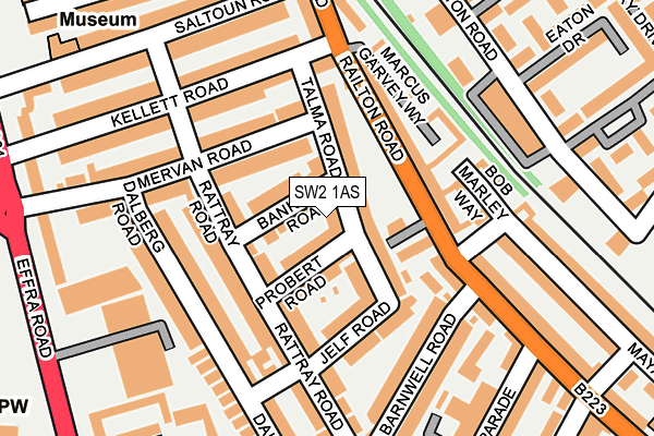 SW2 1AS map - OS OpenMap – Local (Ordnance Survey)
