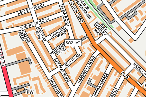 SW2 1AT map - OS OpenMap – Local (Ordnance Survey)