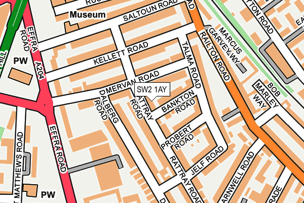 SW2 1AY map - OS OpenMap – Local (Ordnance Survey)