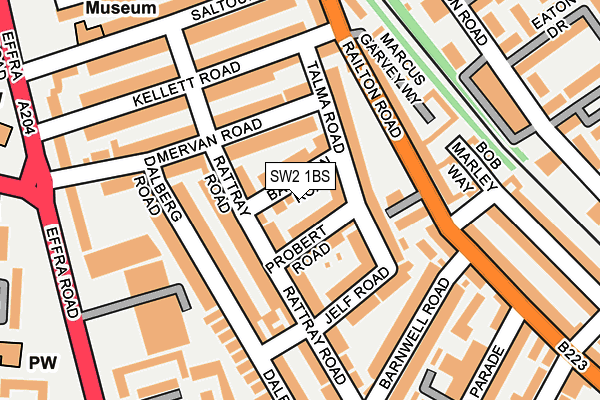 SW2 1BS map - OS OpenMap – Local (Ordnance Survey)