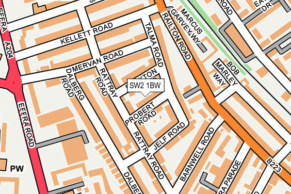 SW2 1BW map - OS OpenMap – Local (Ordnance Survey)