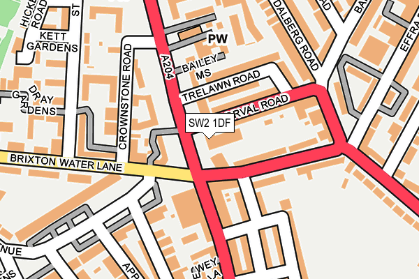 SW2 1DF map - OS OpenMap – Local (Ordnance Survey)