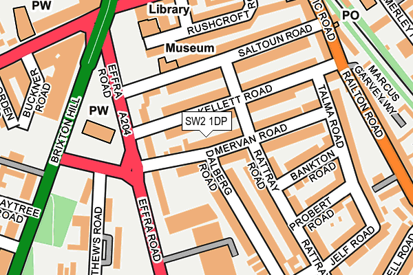 SW2 1DP map - OS OpenMap – Local (Ordnance Survey)