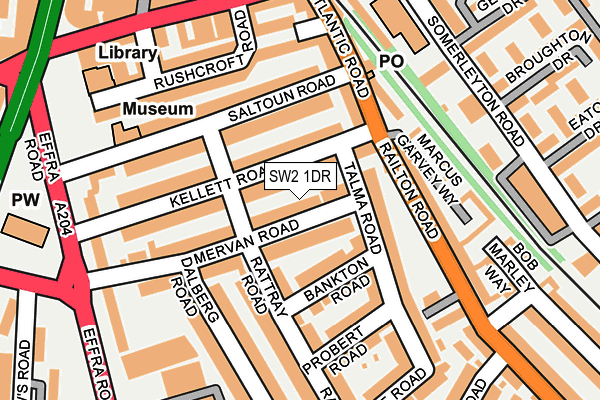 SW2 1DR map - OS OpenMap – Local (Ordnance Survey)
