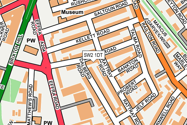 SW2 1DT map - OS OpenMap – Local (Ordnance Survey)