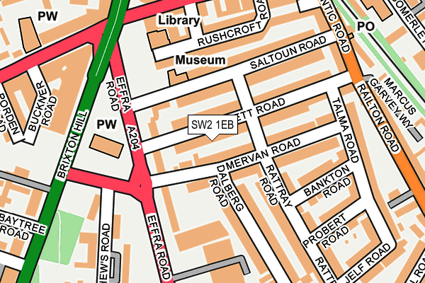 SW2 1EB map - OS OpenMap – Local (Ordnance Survey)