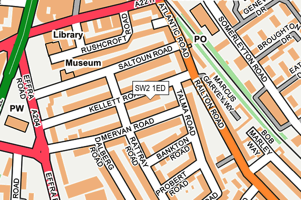 SW2 1ED map - OS OpenMap – Local (Ordnance Survey)