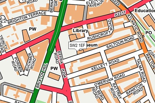 SW2 1EF map - OS OpenMap – Local (Ordnance Survey)