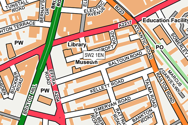 SW2 1EN map - OS OpenMap – Local (Ordnance Survey)