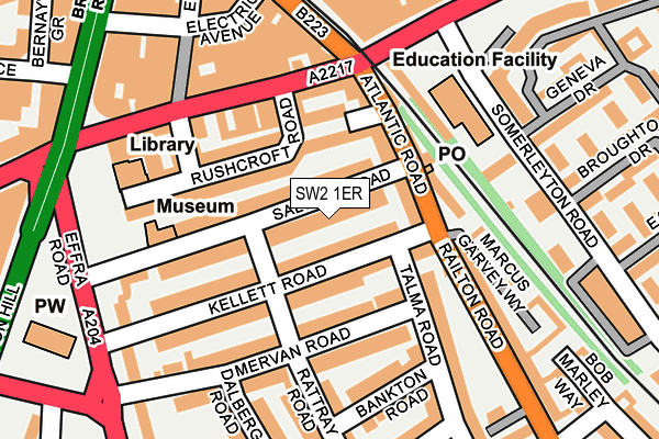 SW2 1ER map - OS OpenMap – Local (Ordnance Survey)