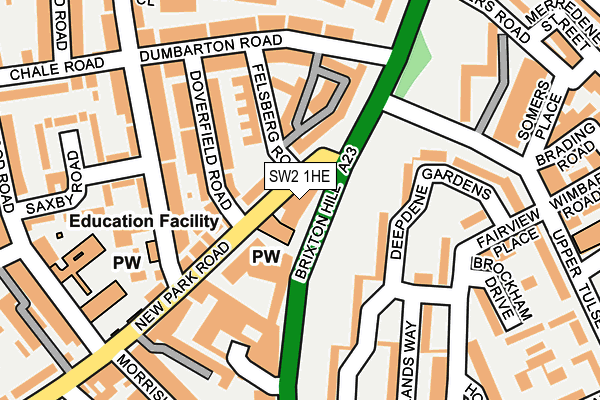 SW2 1HE map - OS OpenMap – Local (Ordnance Survey)