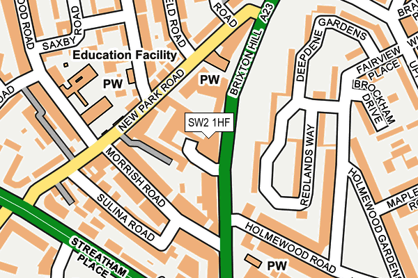 SW2 1HF map - OS OpenMap – Local (Ordnance Survey)