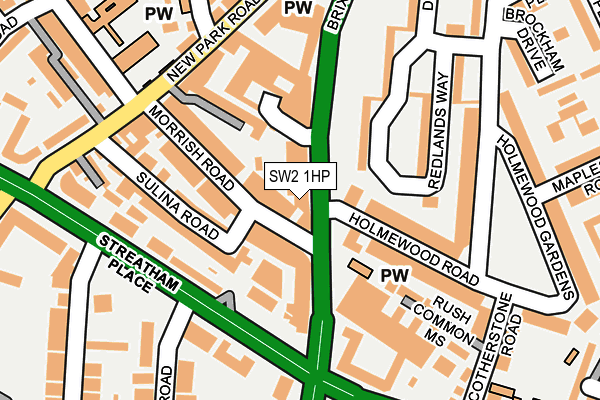 SW2 1HP map - OS OpenMap – Local (Ordnance Survey)