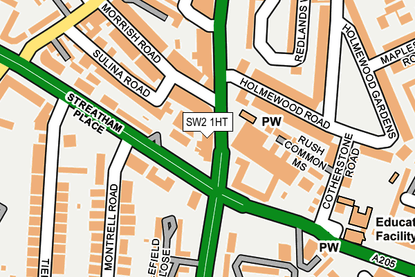 SW2 1HT map - OS OpenMap – Local (Ordnance Survey)