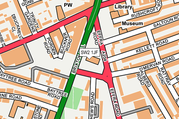 SW2 1JF map - OS OpenMap – Local (Ordnance Survey)