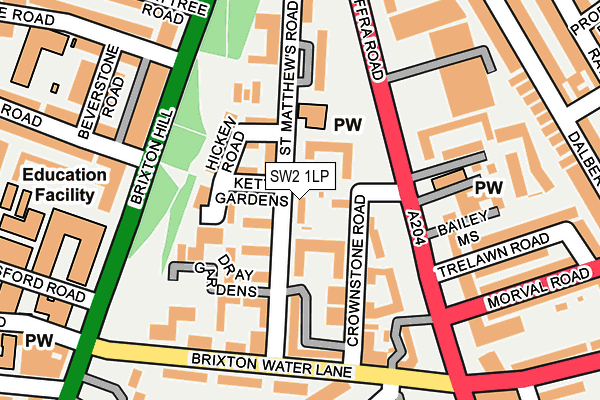 SW2 1LP map - OS OpenMap – Local (Ordnance Survey)