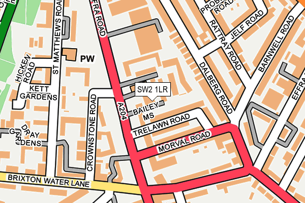 SW2 1LR map - OS OpenMap – Local (Ordnance Survey)
