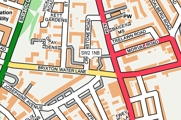SW2 1NB map - OS OpenMap – Local (Ordnance Survey)